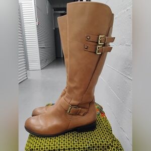 NATURALIZER Women's Tan Leather Knee-High Boots Size 9.5